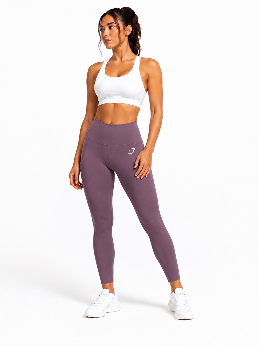 Gymshark High-Waisted Pocket Leggings in a heather purple Women’s Size S